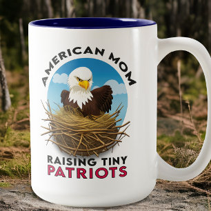 Patriotic Örn Nest Fierce American Mamma USA Två-Tonad Mugg