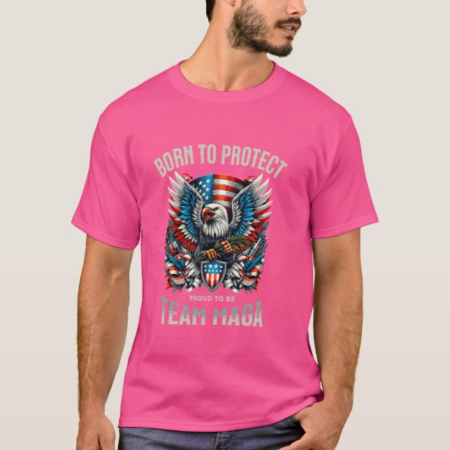 Patriotic Örn Shield American Pride - Team T Shirt (Framsida)