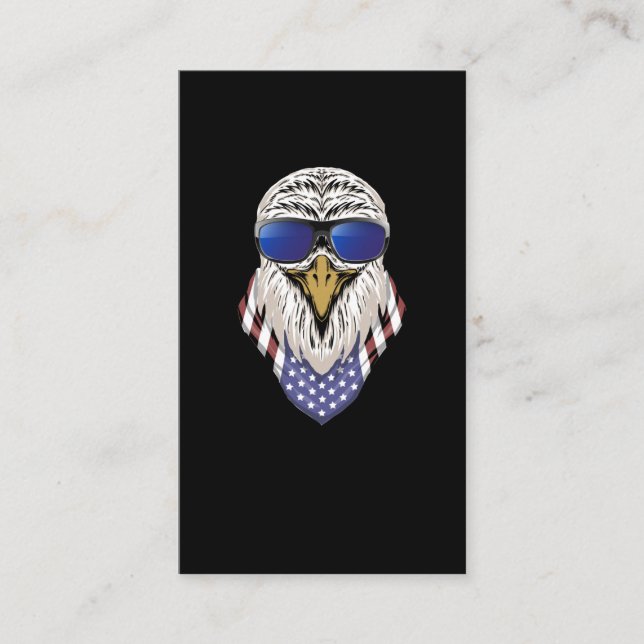 Patriotic Örn Sunglasses American Flagga Bird Visitkort (Framsida)
