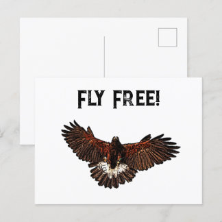 Patriotic Örn USA Flies Free Nature Art Vykort