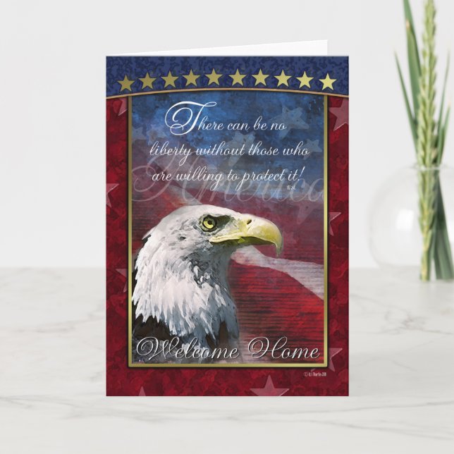 Patriotic Örn Welcome Home Greeting Card Kort (Framsida)