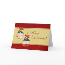 Patriotic Ornaments God jul Greeting Card
