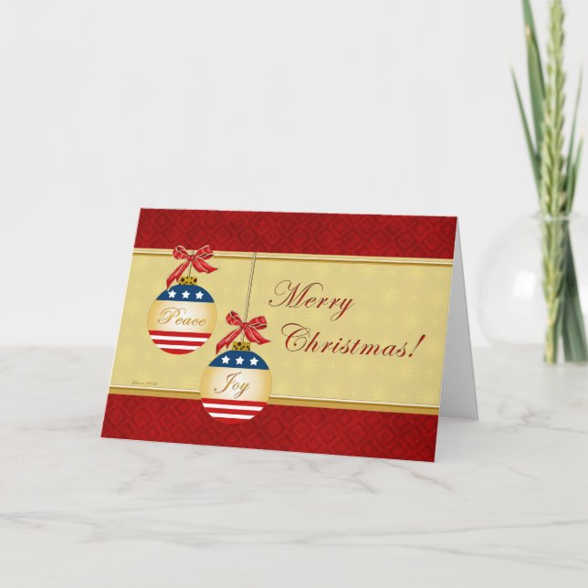 Patriotic Ornaments God jul Greeting Card Helgkort (Framsida)