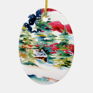 Patriotic Oval American Flagga Ornament