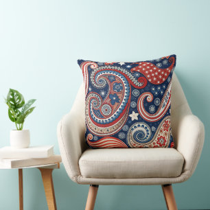 Patriotic Paisley Dekorativ kudde Cover