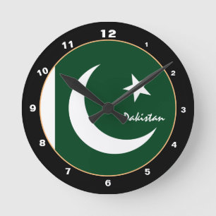 Patriotic Pakistan Flagga, Pakistan Home/design Rund Klocka