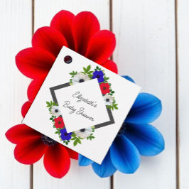 Patriotic Panda Anemone Baby Shower Gåvor Etiketter