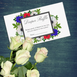 Patriotic Panda Anemone Baby Shower Raffle Tilläggskort