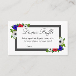 Patriotic Panda Anemone Baby Shower Raffle Tilläggskort