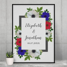 Patriotic Panda Anemone Bröllop Poster