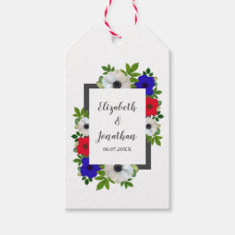Patriotic Panda Anemone Bröllop Presentetikett