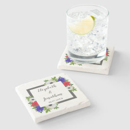 Patriotic Panda Anemone Bröllop Stenunderlägg