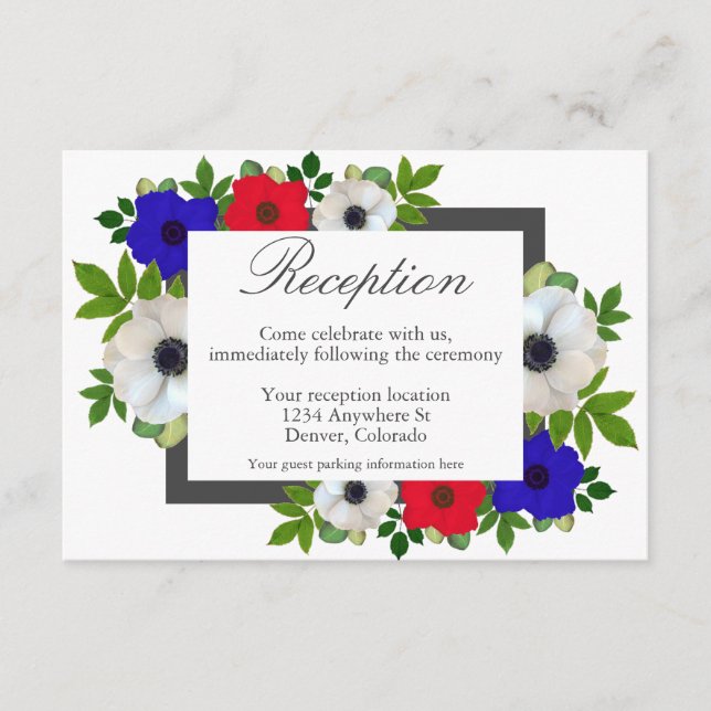 Patriotic Panda Anemone Wedding Card Tilläggskort (Framsida)