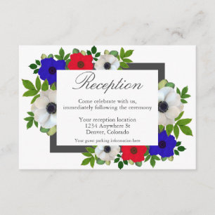 Patriotic Panda Anemone Wedding Card Tilläggskort
