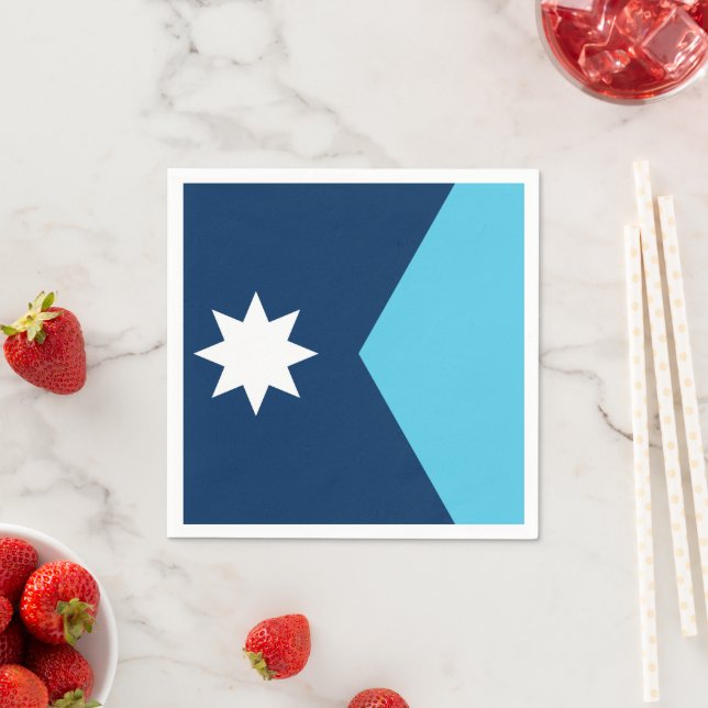 Patriotic paper napkins with flag of Minnesota, US Pappersservett (Insitu)