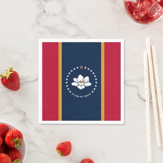 Patriotic paper napkins with flag of Mississippi Pappersservett (Insitu)