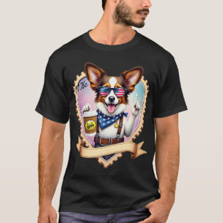 Patriotic Papillon with coffee T Shirt