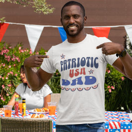 Patriotic Pappa 4 juli T-Shirt, 4 juli Pappa T Shirt