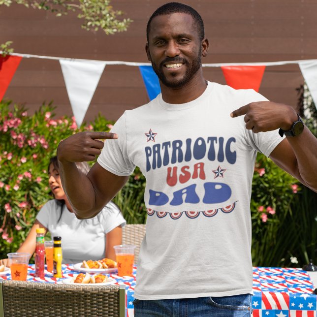 Patriotic Pappa 4 juli T-Shirt, 4 juli Pappa T Shirt (Skapare uppladdad)