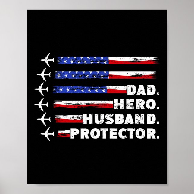 Patriotic Pappa Protector Pappa USA Flagga Poster (Framsidan)