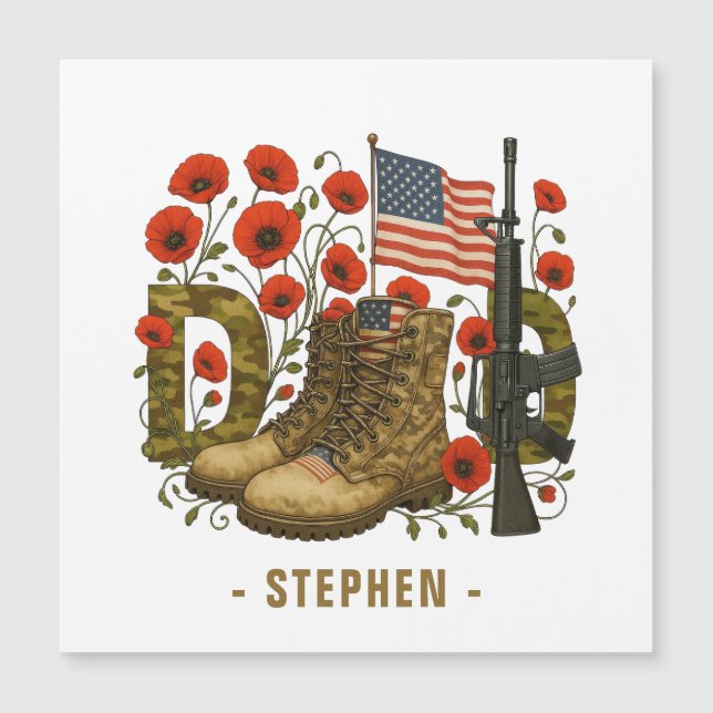 Patriotic Pappa - USA flagga med Combat Boots (Framsida)