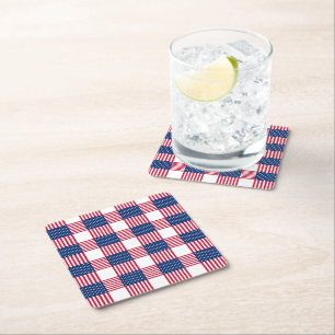 Patriotic Papper Drink Underlägg Kvadrat