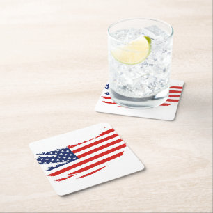 Patriotic Papper Drink Underlägg Kvadrat