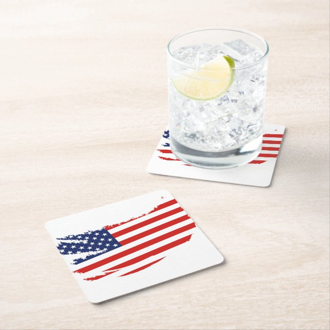 Patriotic Papper Drink Underlägg Kvadrat (Insitu)