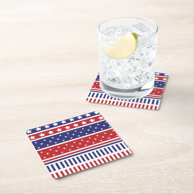 Patriotic Papper Drink Underlägg Kvadrat (Insitu)