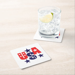 Patriotic Papper Drink Underlägg Kvadrat