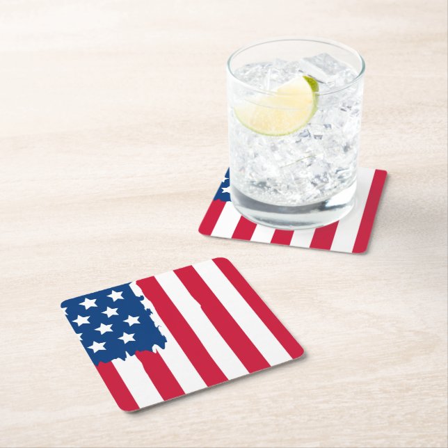 Patriotic Papper Drink Underlägg Kvadrat (Insitu)