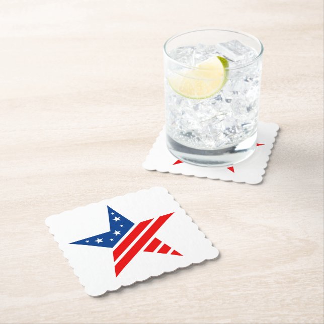 Patriotic Papper Star Drink Underlägg (Insitu)