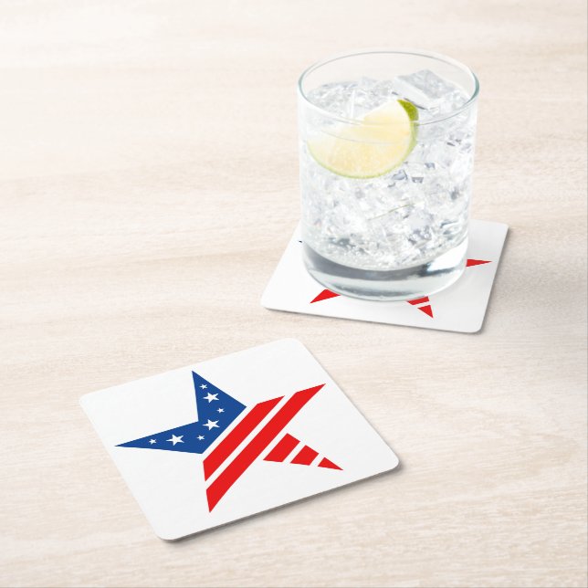Patriotic Papper Star Drink Underlägg (Insitu)