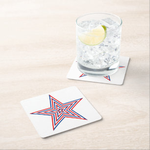 Patriotic Papper Star Drink Underlägg Kvadrat