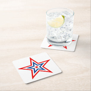 Patriotic Papper Star Drink Underlägg Kvadrat