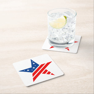 Patriotic Papper Star Drink Underlägg Kvadrat