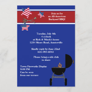 Patriotic Party BBQ-inbjudan Inbjudningar