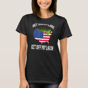 Patriotic Patriot Hej Snowflake Bort från min Gräs T Shirt