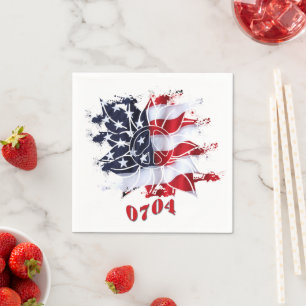 Patriotic Peace Flower 4 juli BBQ Pappersservett