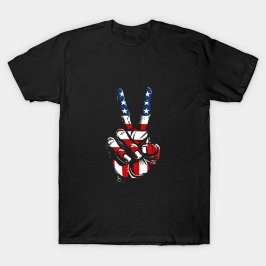 Patriotic Peace Hand T Shirt