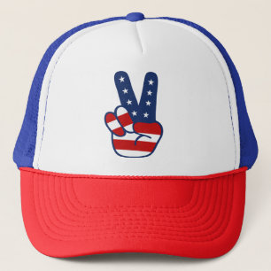 Patriotic Peace Signe USA flagga Truckerkeps