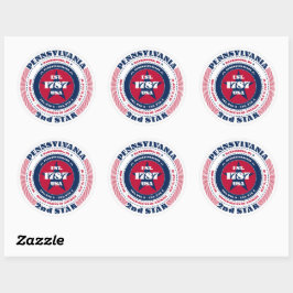 Patriotic Pennsylvania Circle Design Sticker Runt Klistermärke