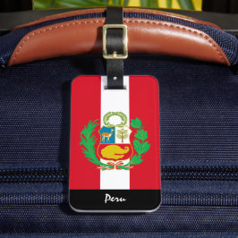 Patriotic Peru Luggage Tags, Peruanska Flagga Bagagebricka