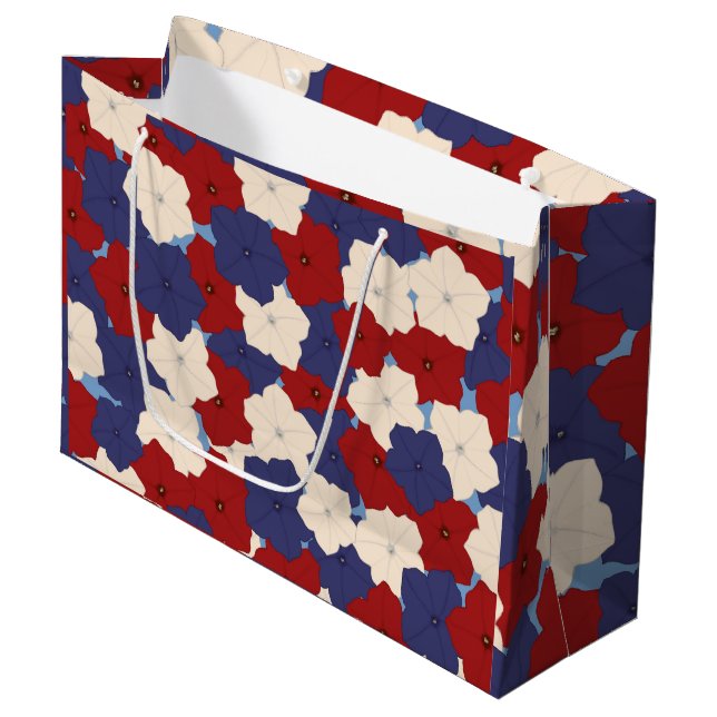 Patriotic Petunias Large Gift Bag (Framsidan Vinklad)