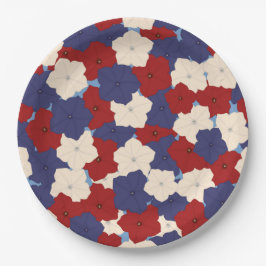 Patriotic Petunias Paper Plates