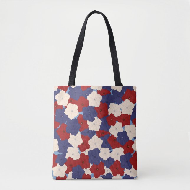 Patriotic Petunias Tote Tygkasse (Framsida)