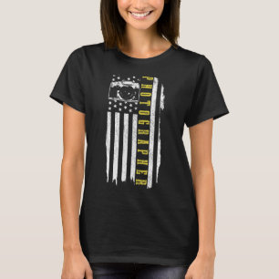 Patriotic Photographer US Flagga Vintage Camera Ph T Shirt