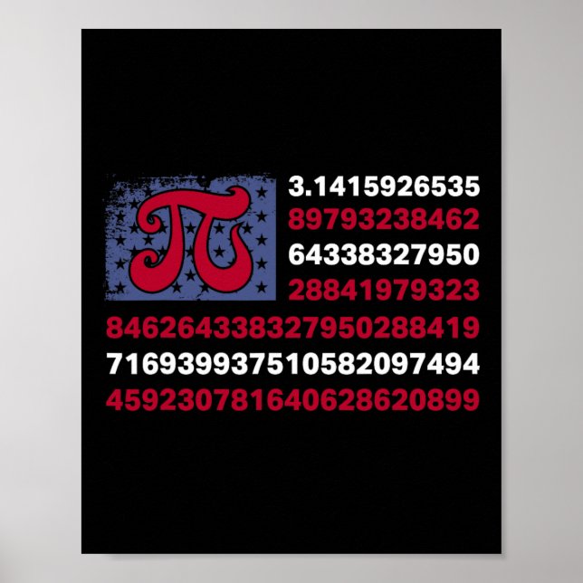 Patriotic Pi Day American Flagga Math Teacher 4:e Poster (Framsidan)