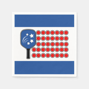 Patriotic Pickleball Rött vitt blått American Flag Pappersservett