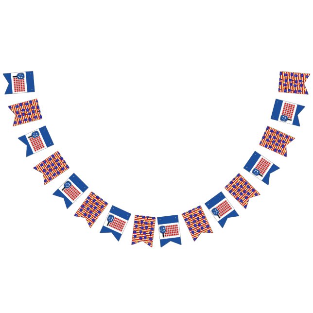 Patriotic Pickleball Rött vitt blått American Flag Vimplar (Alla)